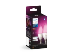 Philips Hue Led-Smartlyspærer|Led-Pærer E14 Sokkel<B39 E14 lyspære 4W 2200-6500K pluss farge - 2 pakning