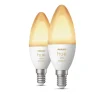 Philips Hue Led-Smartlyspærer|Led-Pærer E14 Sokkel<B39 E14 lyspære 5,2W 2200-6500K White Ambiance - 2 pakning