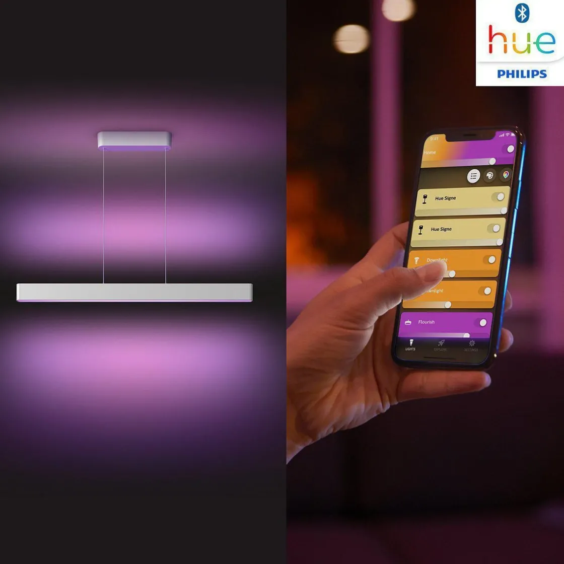 Philips Hue Kjøkkenbelysning Tak|Philips Hue<Ensis takpendel white and colore bluetooth