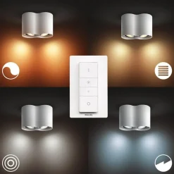 Philips Hue Kjøkkenbelysning Tak|Philips Hue<Pillar dobbel spot m/fjernkontroll White Ambiance