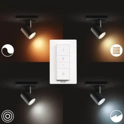 Philips Hue Kjøkkenbelysning Tak|Philips Hue<Runnner 1 spot m/fjernkontroll White Ambiance