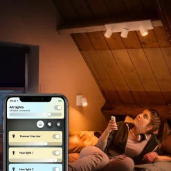 Philips Hue Kjøkkenbelysning Tak|Philips Hue<Runnner 1 spot m/fjernkontroll White Ambiance