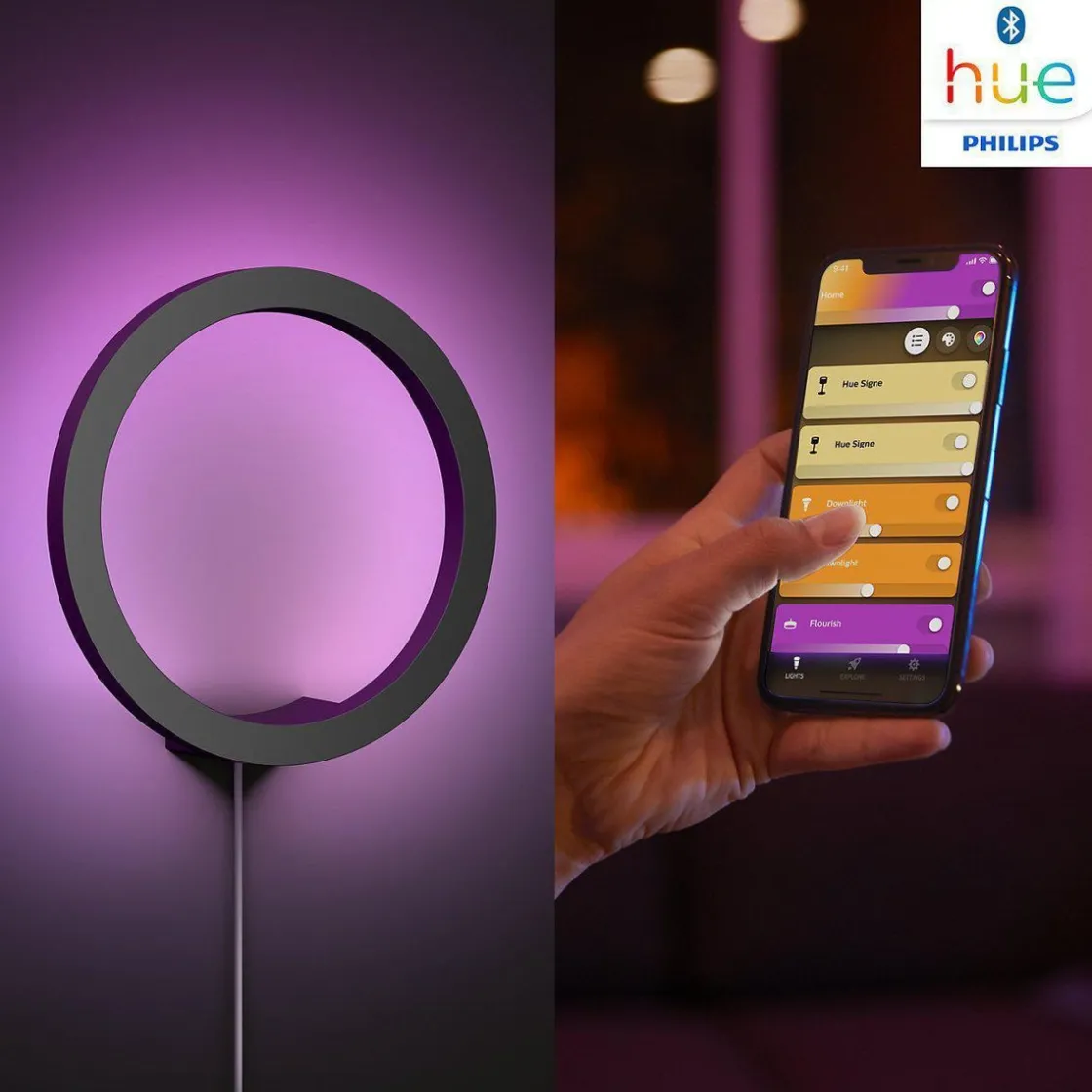 Philips Hue Philips Hue|Interiørlamper<Sana vegglampe white and color ambiance