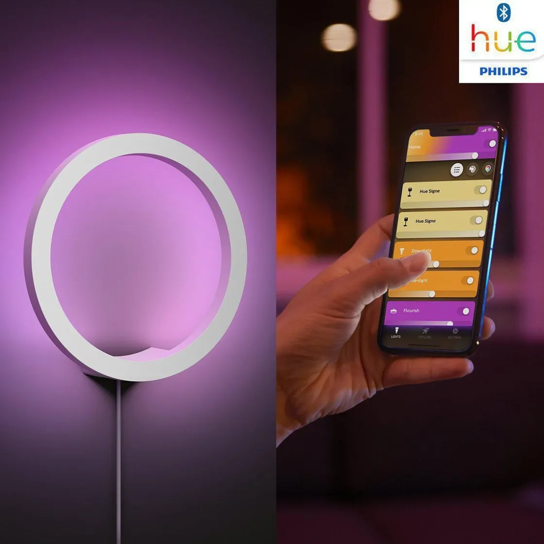 Philips Hue Philips Hue|Interiørlamper<Sana vegglampe white and color ambiance