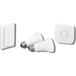 Philips Hue Led-Smartlyspærer|Led-Pærer Smart E27 Sokkel<startsett E27 2 lyspærer, bryter og bridge - White ambiance