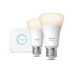 Philips Hue Led-Smartlyspærer|Led-Pærer Smart E27 Sokkel<startsett E27 2 lyspærer og bridge - White ambiance