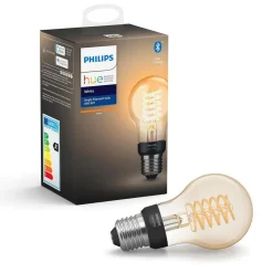 Philips Hue Led-Smartlyspærer|Led-Pærer Smart E27 Sokkel<White LED E27 Filament 7,2W, 2100K, dimbar, bluetooth