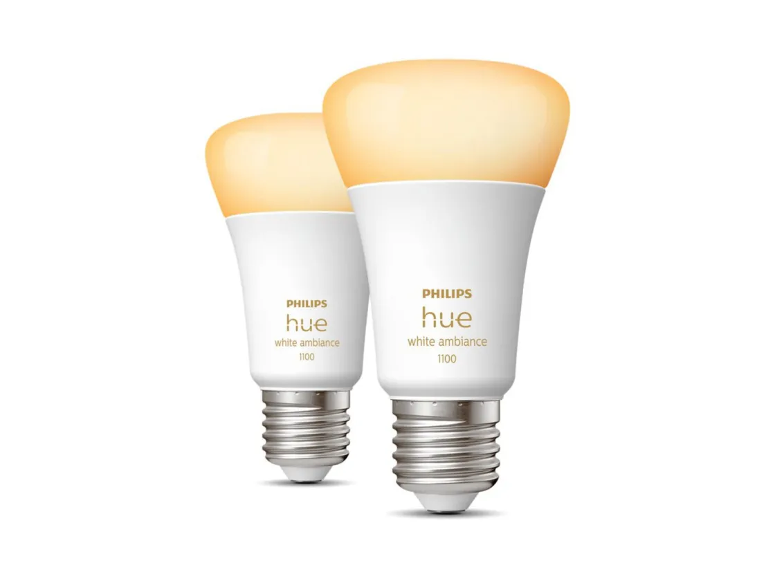 Philips Hue Led-Pærer Smart E27 Sokkel|Philips Hue<white LED 8W E27 A60 2200-6500 Kelvin - 60 mm - 2 pakning