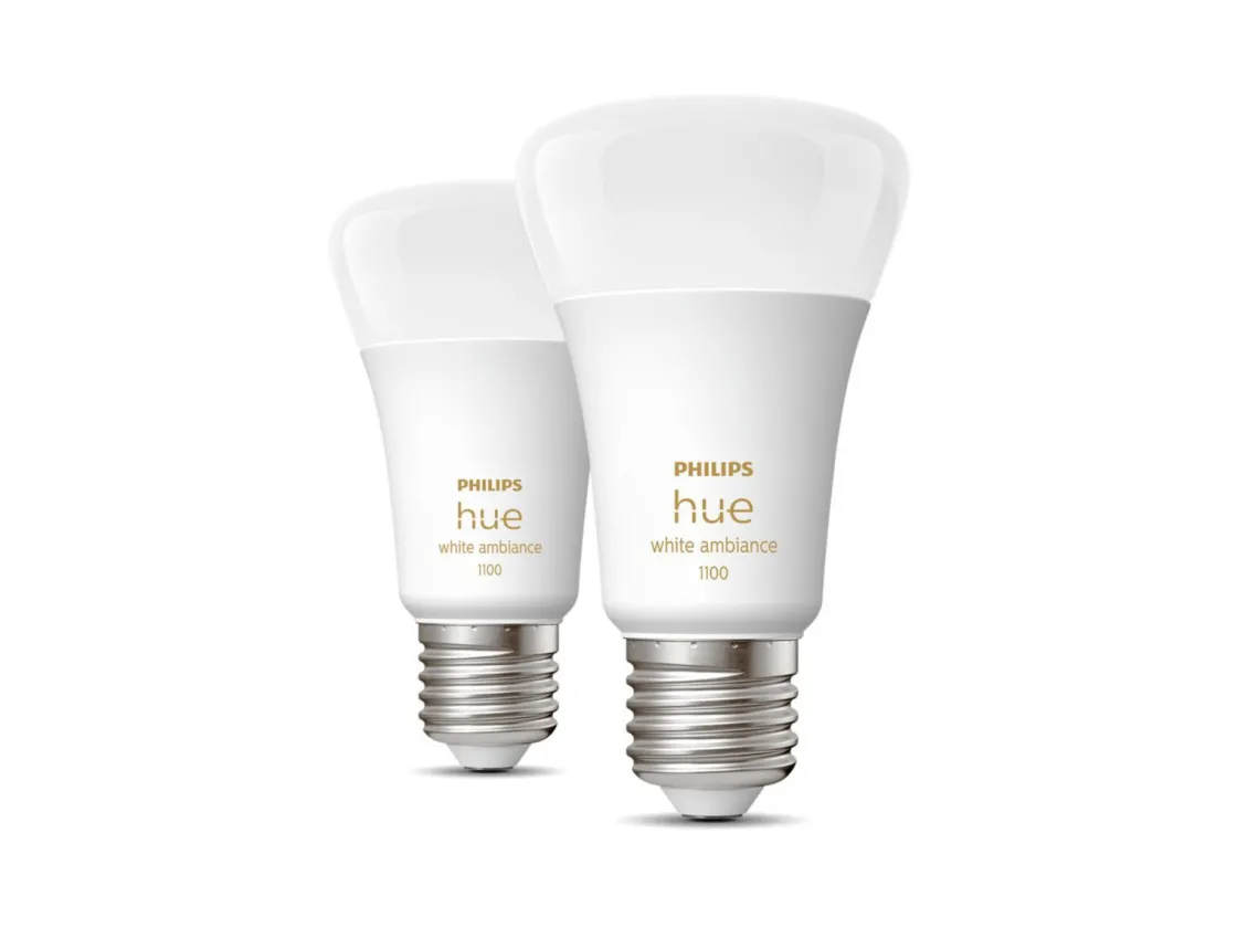 Philips Hue Led-Pærer Smart E27 Sokkel|Philips Hue<white LED 8W E27 A60 2200-6500 Kelvin - 60 mm - 2 pakning