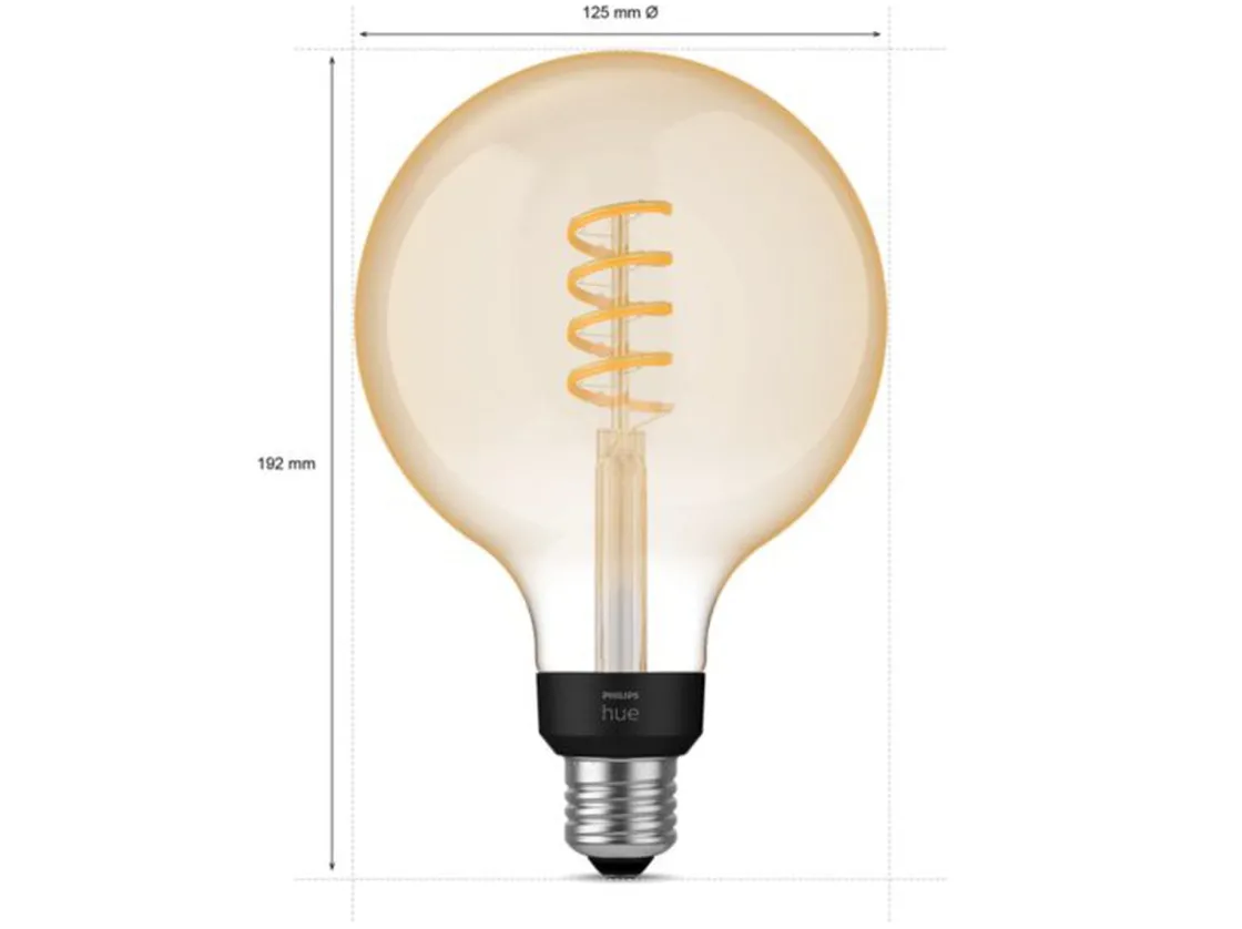 Philips Hue Led-Pærer Smart E27 Sokkel|Philips Hue<white LED 7W E27 G125 2200-4500 Kelvin - 125 mm