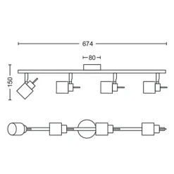 Philips Kjøkkenbelysning Tak|Spotter & Skinner<Meranti skinne med 4 spot GU10