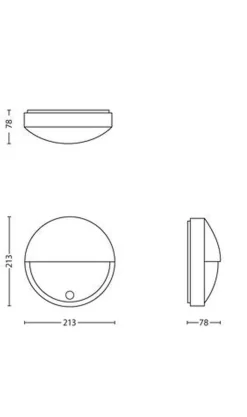 Philips Utelamper - Veggskjold / Plafond<myGarden Capricorn vegglampe utendørs IP44 6W LED m/bevegelses sensor IR -