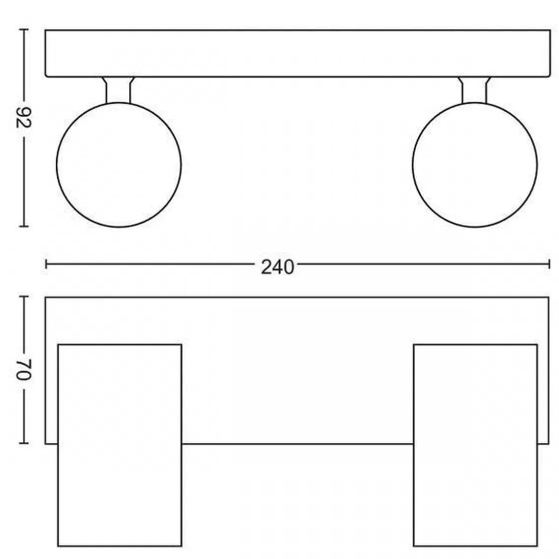 Philips Kjøkkenbelysning Tak|Spotter & Skinner<myLiving Kosipo dobbel takspot, matt