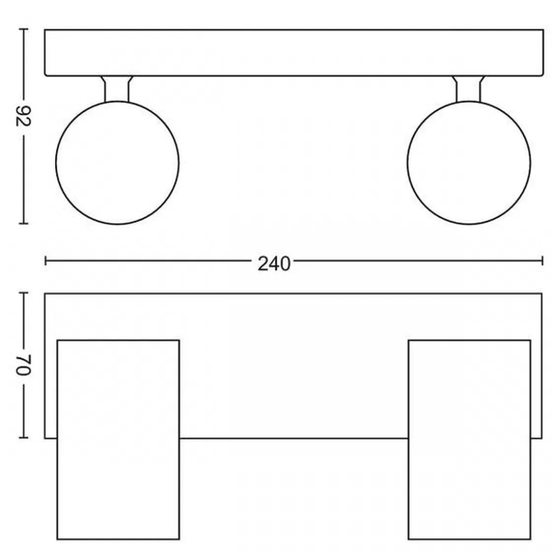 Philips Kjøkkenbelysning Tak|Spotter & Skinner<myLiving Kosipo dobbel takspot, matt