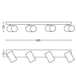 Philips Kjøkkenbelysning Tak|Spotter & Skinner<myLiving Kosipo takspot 4, matt