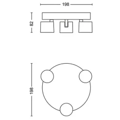 Philips Kjøkkenbelysning Tak|Spotter & Skinner<myLiving star rund taklampe 3x4,5W 2700 Kelvin dimbar -