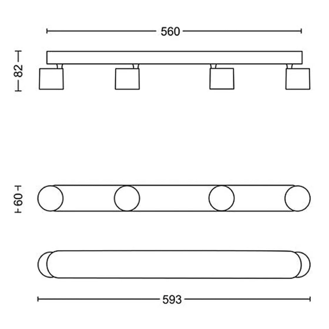 Philips Kjøkkenbelysning Tak|Spotter & Skinner<myLiving star taklampe 4x4,5W 2700 Kelvin dimbar -