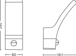 Philips Utelamper - Veggskjold / Plafond<Splay vegglampe utendørs IP44 12W LED m/sensor -
