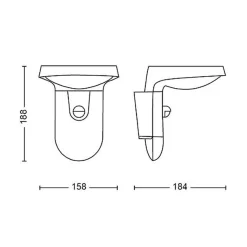 Philips Solcellebelysning|Utelamper - Klassiske Vegglamper<Tyla vegglampe 1,2W 3000 Kelvin IP44 solcelledrevet med dag/natt og bevegelses sensor