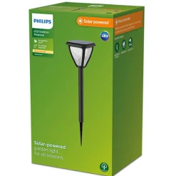 Philips Solcellebelysning|Pullert<Vapora hagelys 1,5W 2700 Kelvin IP44 solcelledrevet med dag/natt sensor - 54 cm