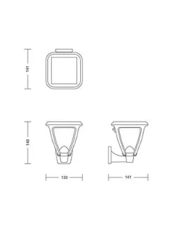 Philips Solcellebelysning|Utelamper - Klassiske Vegglamper<Vapora vegglampe 1,5W 2700 Kelvin IP44 solcelledrevet med dag/natt sensor