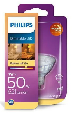 Philips Led-Pærer Gu5,3<7,0W (50W), GU5,3, wamglow - Dimbar