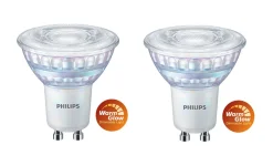 Philips Led-Pærer Gu10 Sokkel<3,8W (50W), warmglow dimbar GU10 LED RA90 - 2 pakning
