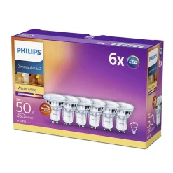 Philips Led-Pærer Gu10 Sokkel<3,8W (50W), warmglow dimbar GU10 LED RA90, 6 pakning