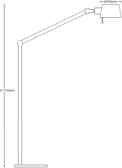 NorDesign Leselamper Gulv<Pionex gulvlampe - Svart/Gullfarget