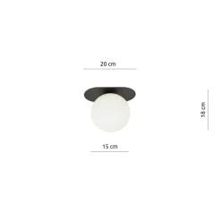 Emibig Kjøkkenbelysning Tak|Taklamper / Takplafonder<Plaza taklampe 1 lys - Svart/Opal