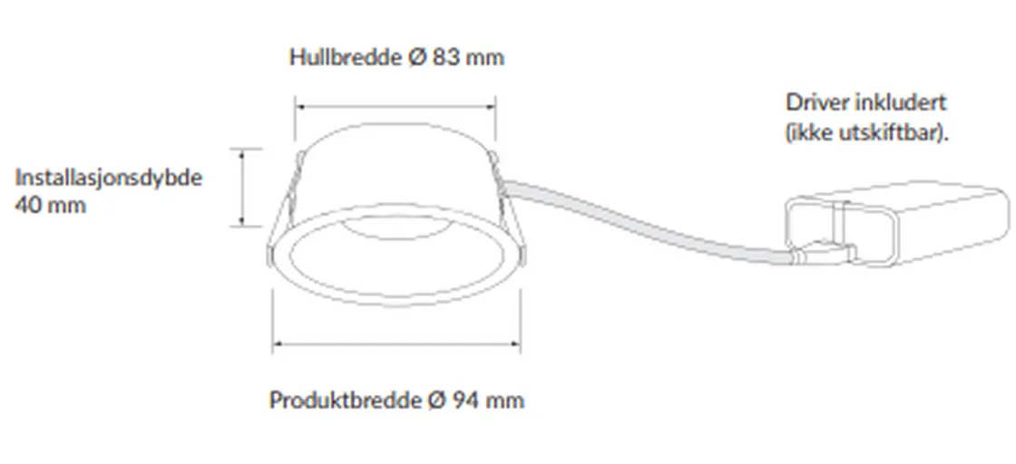 Plejd Plejd<smart lavtbyggende spot / downlight 2200-4000K IP44 8W RA90