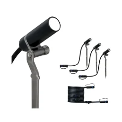 Paulmann Spot På Spyd|Plug & Shine System<Plug & Shine Platini spot med spyd 2W 3000 Kelvin IP65 - 3 pakning