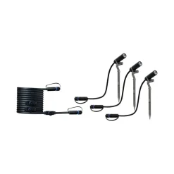 Paulmann Spot På Spyd|Plug & Shine System<Plug & Shine Platini spot med spyd 2W 3000 Kelvin IP65 - 3 pakning