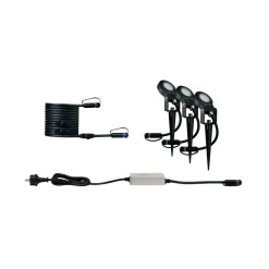 Paulmann Spot På Spyd|Plug & Shine System<Plug & Shine Sting spot med spyd 6,4W 3000 Kelvin IP67 - 3 pakning startsett
