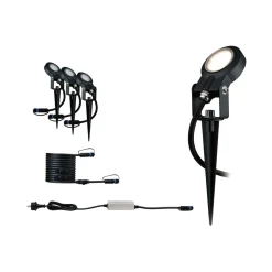 Paulmann Spot På Spyd|Plug & Shine System<Plug & Shine Sting spot med spyd 6,4W 3000 Kelvin IP67 - 3 pakning startsett