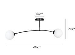 Emibig Kjøkkenbelysning Tak|Taklamper / Takplafonder<Pregos taklampe 2 lys - Svart/Opal
