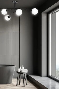 Emibig Kjøkkenbelysning Tak|Taklamper / Takplafonder<Pregos taklampe 4 lys - Svart/Opal