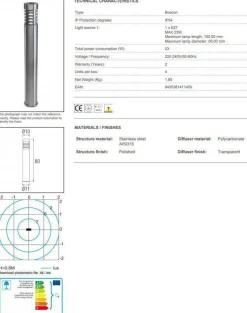 NorDesign Pullert<Priap pullert 80 cm, inox aisi 316