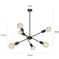 Emibig Kjøkkenbelysning Tak|Takpendler<Proton takpendel 6 lys - Svart