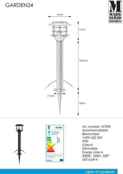 Marksløjd Garden 24 System<Pullert 3w 45cm - Garden 24 -