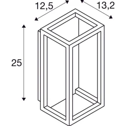 Slv Utelamper - Veggskjold / Plafond<Quadrulo vegglampe utendørs 7,4W 3000 Kelvin IP55