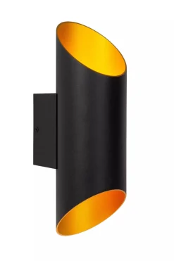 Lucide Vegglamper Med Opp/Ned Lys<Quirijn vegglampe opp/ned innendørs - Svart/Matt gullfarget
