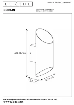 Lucide Vegglamper Med Opp/Ned Lys<Quirijn vegglampe opp/ned innendørs - Svart/Matt gullfarget