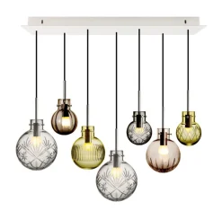 Hadeland Glassverk Kjøkkenbelysning Tak|Takpendler<Rav kuler 7 stk - Sort Baldakin