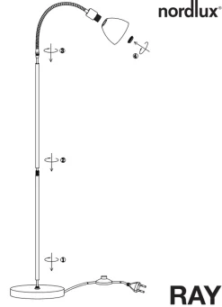 Nordlux Leselamper Gulv<Ray duo gulvlampe