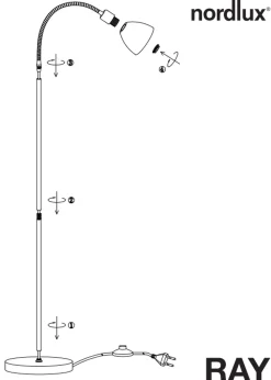 Nordlux Leselamper Gulv<Ray Enkel gulvlampe