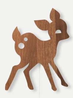 Ferm Living Barneromsbelysning<Rådyr vegglampe - røkt eik
