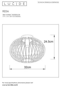 Lucide Kjøkkenbelysning Tak|Taklamper / Takplafonder<Reda taklampe 32 cm -