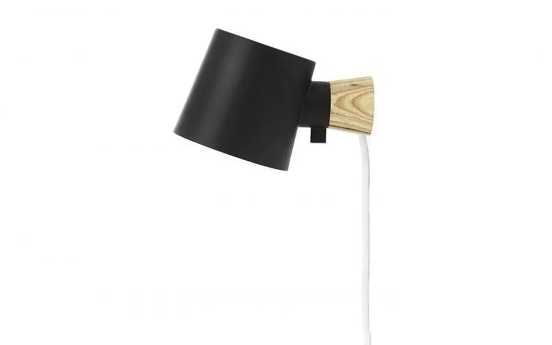 Normann Copenhagen Leselamper<Rise vegglampe, Svart