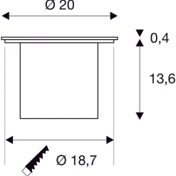 Slv Uplights<Rocci 200 rund nedfellbar uplight 16W 3000 Kelvin IP67